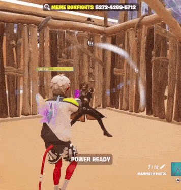 a screenshot of a video game with a power ready icon