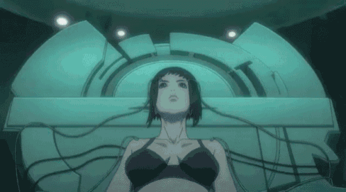 a woman in a black bra is laying on a bed in a room .