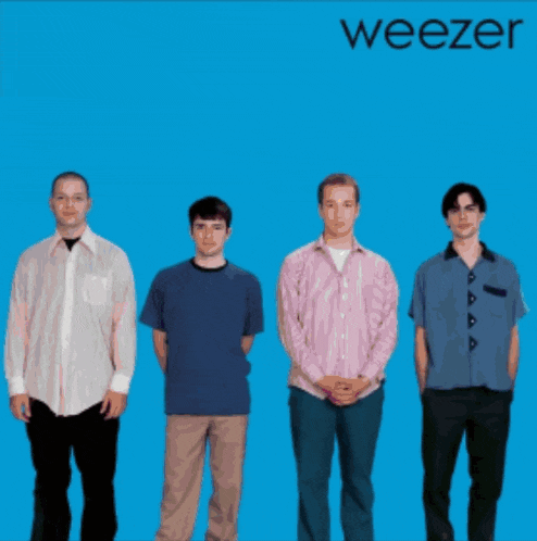 a group of cartoon characters standing in front of a blue background with the word wargzer