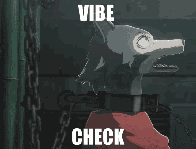 a blurred image of a person with the words " vibe check " written on it
