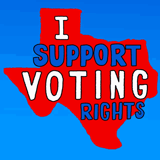 a sign that says i support voting rights on it