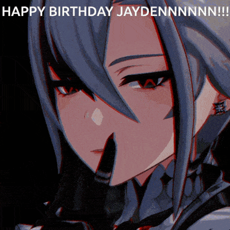 a picture of a girl that says happy birthday jaydennnnnn