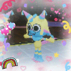 a drawing of a unicorn with a rainbow and hearts in the background