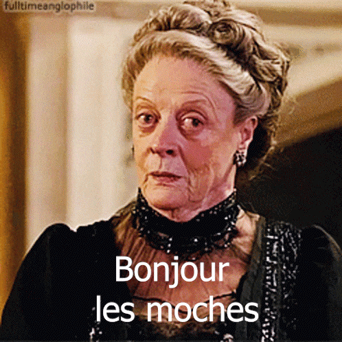an older woman says bonjour les moches in a foreign language