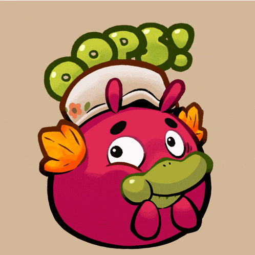 a cartoon drawing of a frog with the word oops above it