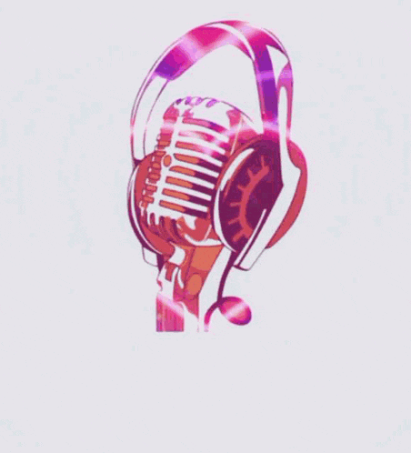 a microphone with headphones attached to it and the words new day written below it .