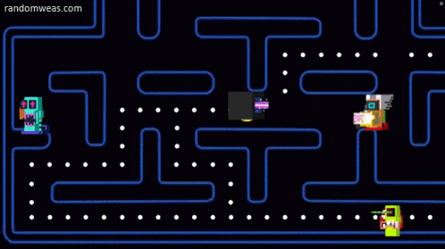 a maze with the words game over written in yellow