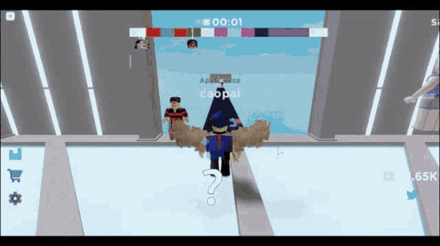 a screenshot of a video game with a question mark in the lower right corner