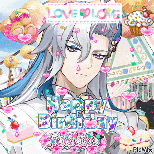 a happy birthday greeting with a picture of a man