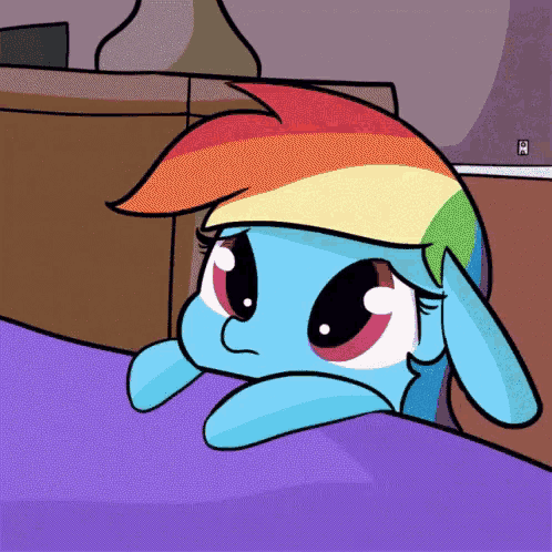 a cartoon of a pony with a rainbow mane