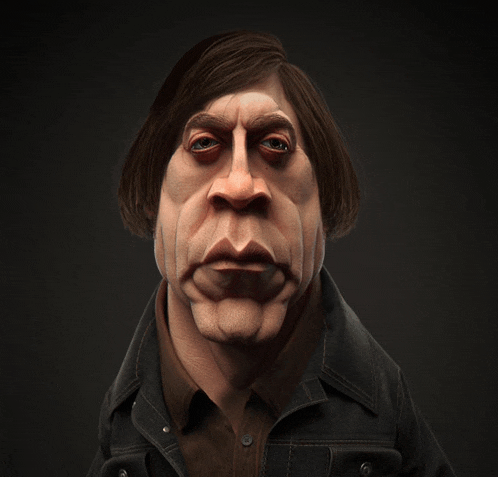 a caricature of a man with a very large mouth