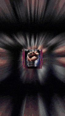 a poster for metal fury shows a fist breaking through a box