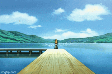 a person standing on a dock overlooking a lake