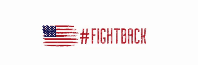 a logo for #fightback with an american flag on it