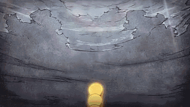a drawing of a tunnel with a light coming out of it