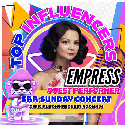 a poster advertising empress guest performer srr sunday concert
