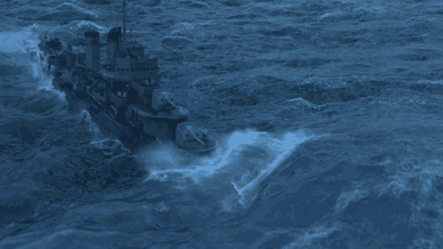 a large ship is floating on top of a body of water