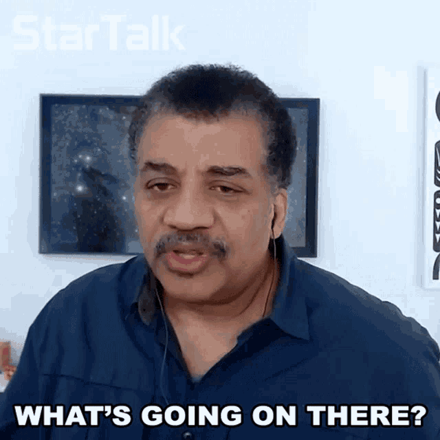 a man with ear buds says what 's going on there