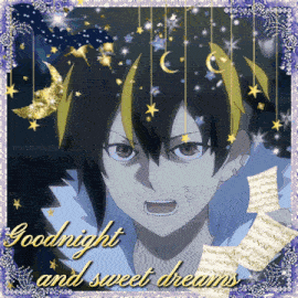 a goodnight and sweet dreams anime greeting card