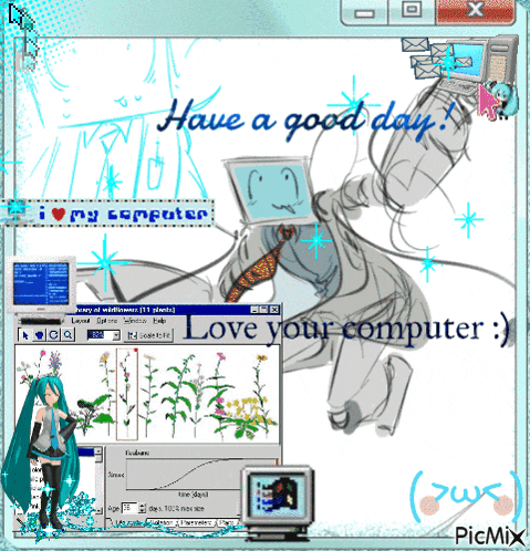 a computer screen with the words have a good day written on it