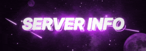 a purple background with server info written in white