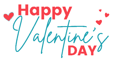 a sign that says happy valentine 's day with red hearts