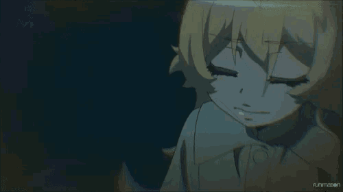 a cartoon girl with her eyes closed and the word funimation on the bottom right