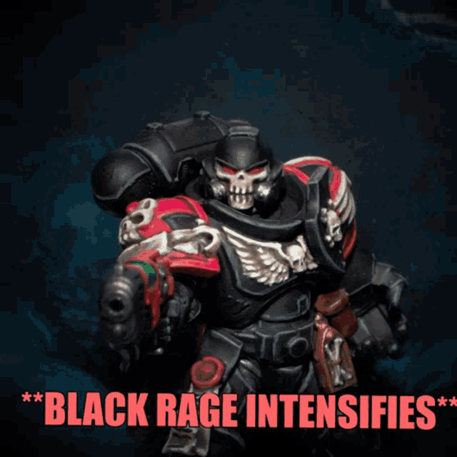 a picture of a soldier with the words " black rage intensifies " on the bottom