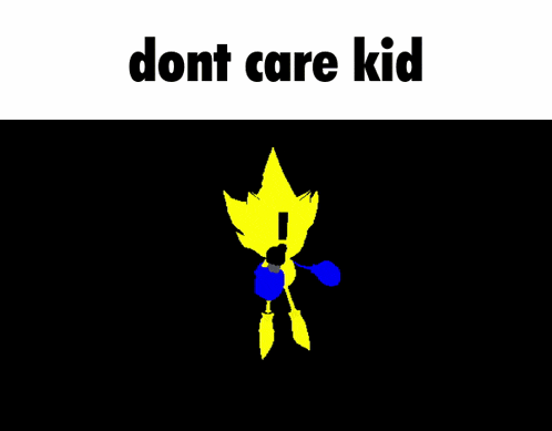 a cartoon character with a microphone and the words " dont care kid "