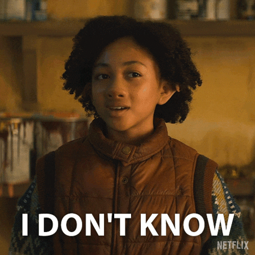 a young girl says i don t know in a netflix advertisement