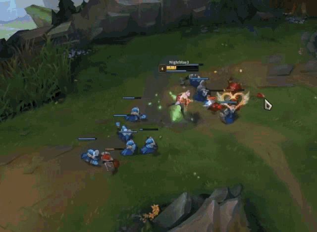 a screenshot of a league of legends game shows a player being killed by nightbus