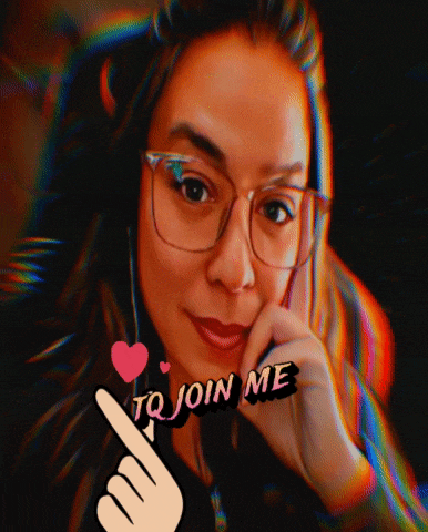 a woman with glasses and a hand pointing to the word to join me
