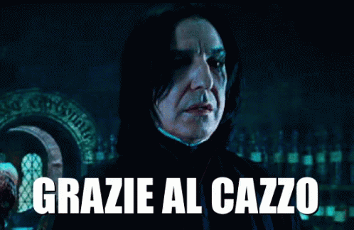 Grazie Al Cazzo Ovviamente Ovvio Evidentemente Severus Piton Harry Potter Hogwarts Infatti GIF - You Dont Say Severus Snape Meme Obviously GIFs
