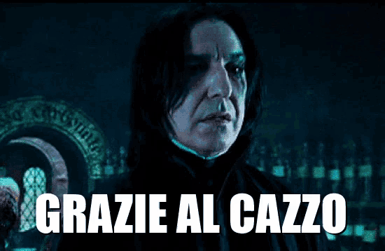 a picture of a man with the words grazie al cazzo written on it