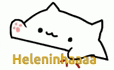 a drawing of a cat with the words heleninhoaa written below it .