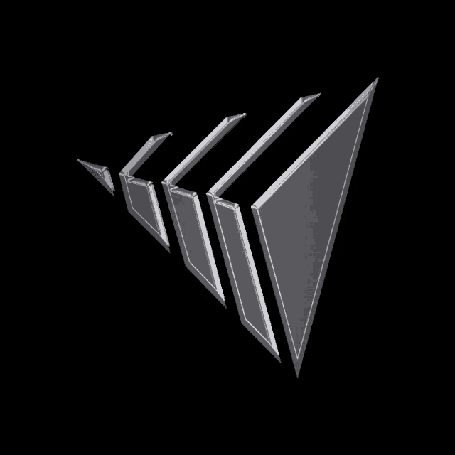 a black background with a silver arrow pointing up