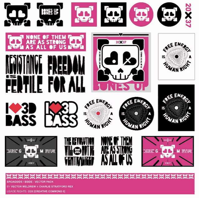 a collection of stickers including one that says " resistance freedom fertile for all "