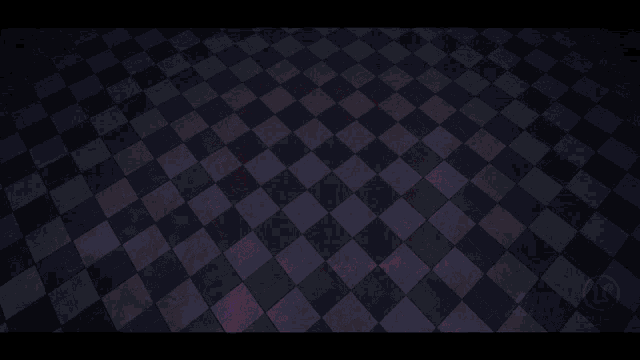 a computer generated image of a red circle on a checkered background