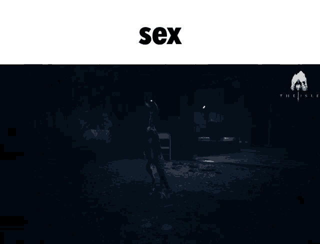 a dark room with the word sex on the top