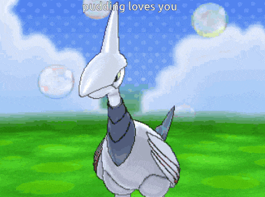 a cartoon character says pudding loves you on the screen
