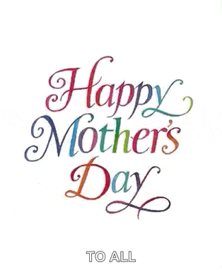 a happy mother 's day card with hearts and the words `` happy mother 's day to all '' .