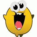 a cartoon smiley face with big eyes and a red tongue .