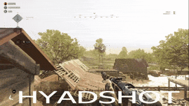 a screen shot of a video game with hyadshot written on the bottom