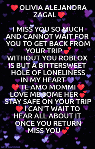 a poster that says olivia alejandra zagal with hearts on it