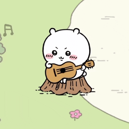 a cartoon drawing of a bear playing a guitar
