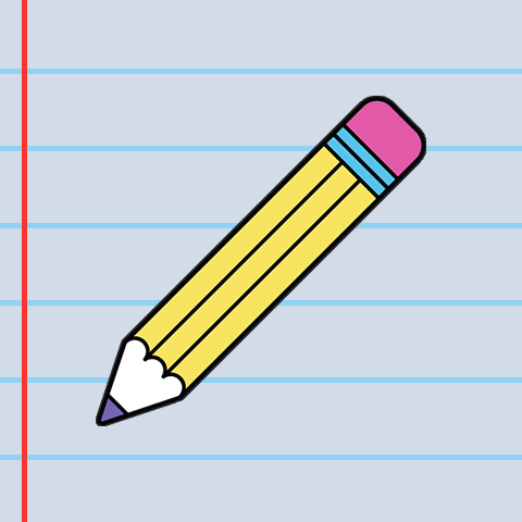 a yellow pencil with a pink eraser on top of a piece of paper