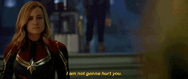 Captain Marvel I Am Not Gonna Hurt You GIF - Captain Marvel I Am Not Gonna Hurt You Carol Danvers GIFs