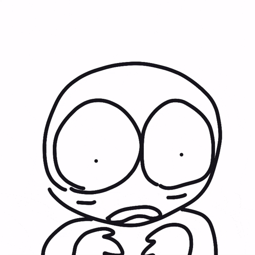 a black and white drawing of a cartoon character