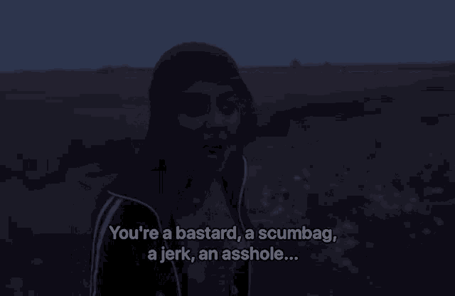 a silhouette of a person with the words " you 're not even a dirty rat "