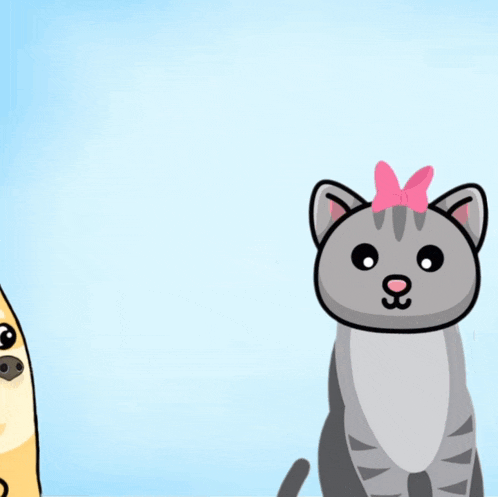 a dog giving a flower to a cat with the words for you